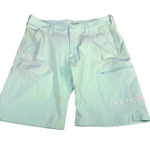 Huk Fishing Shorts XL Seafoam Green Performance Stretch Cargo 5-Pocket Mens